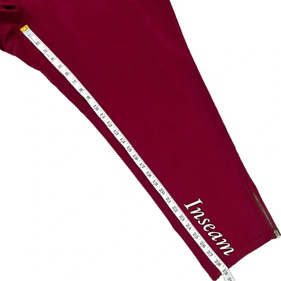 Talbots WOMENS PLUS SIZE 26W x 29" Zip Ankle Pants 5-Pocket Stretch Burgundy - Picture 10 of 16